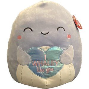 Samir the Whale 16" Valentines Day Squishmallow I Whaley Like You NEW WITH TAGS